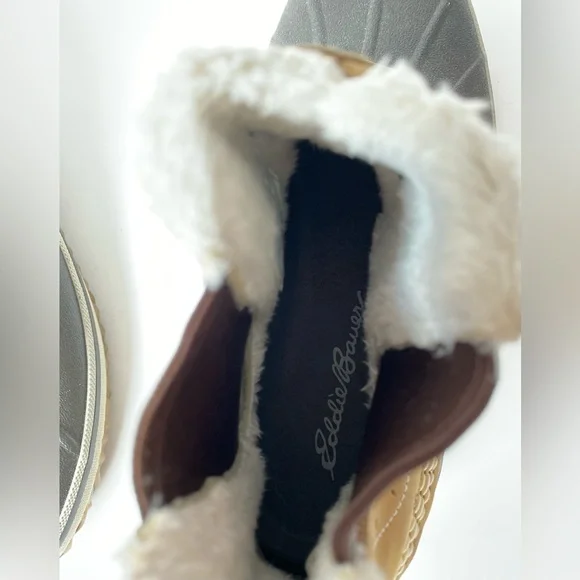 Eddie Bauer Hunt PAC Slip on Boots Wheat Tan Brown Size 10 Duck Waterproof - Picture 13 of 15